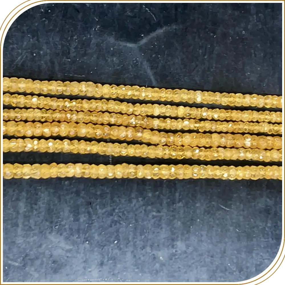 Natural Dark Yellow Aquamarine Faceted Rondelle Beads Size 4mm Approx 14 Inches Strand