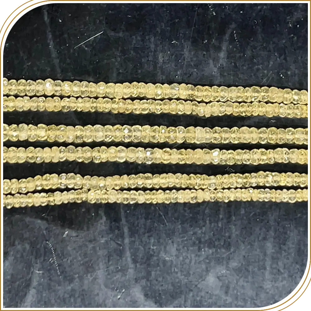 Natural Bright Color Yellow Aquamarine Faceted Rondelle Beads Size 4mm Approx 14 Inches Strand