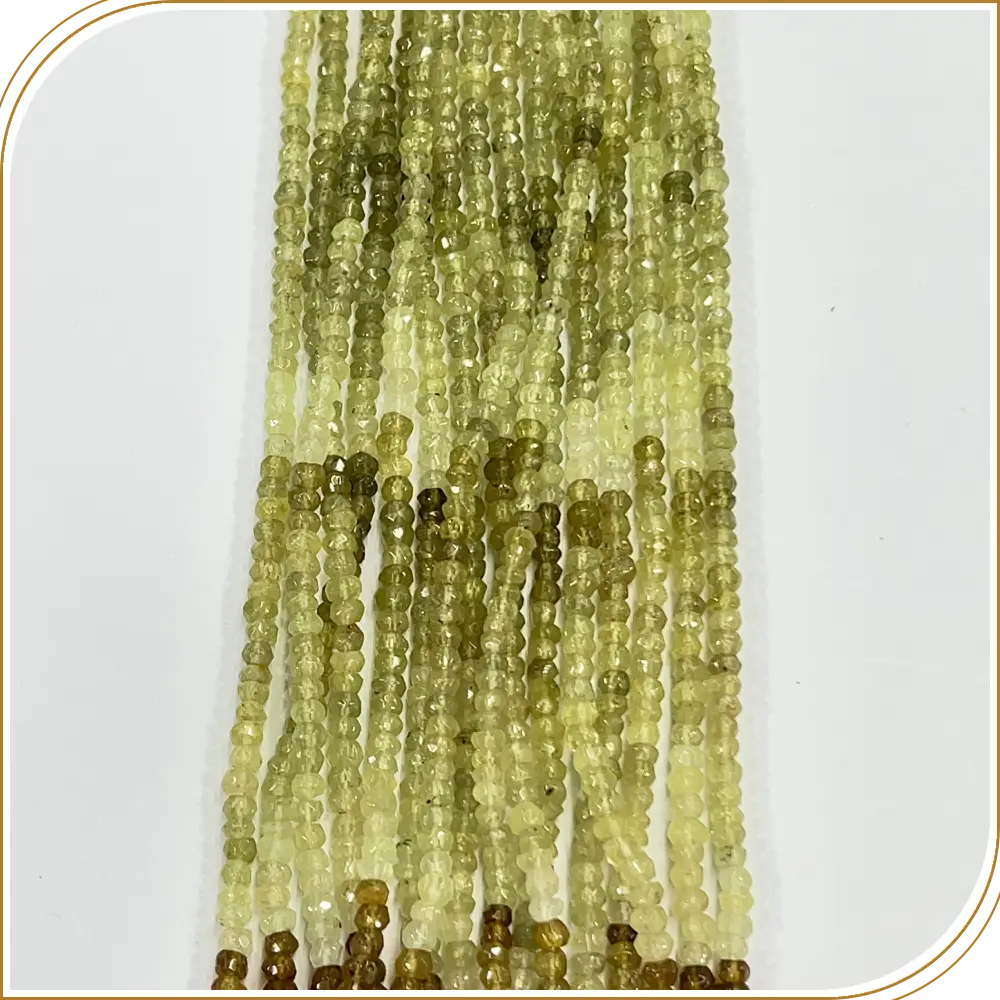 Natural High Quality Grassular Garnet Loose Gemstone Beads Faceted Rondelle Size 4mm 14 Inches One Strand