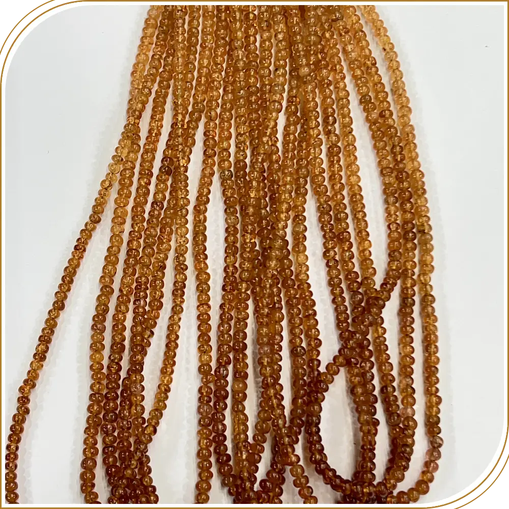 Natural Fanta Garnet Loose Gemstone Smooth Rondelle Beads Size 4mm Approx 16 Inches Strand