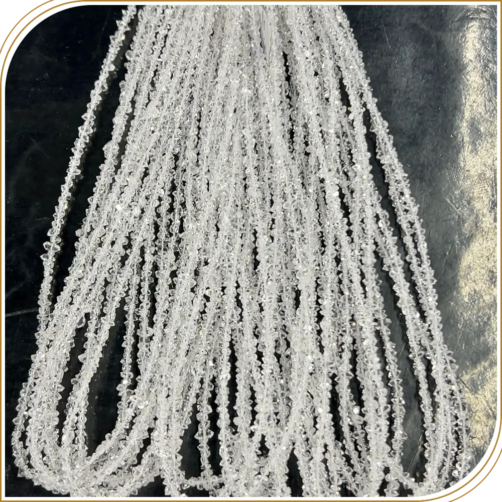 Natural Herkimar Diamond Quartz Loose Gemstone Beads Size 3mm Approx One Strand 16 Inches Strand