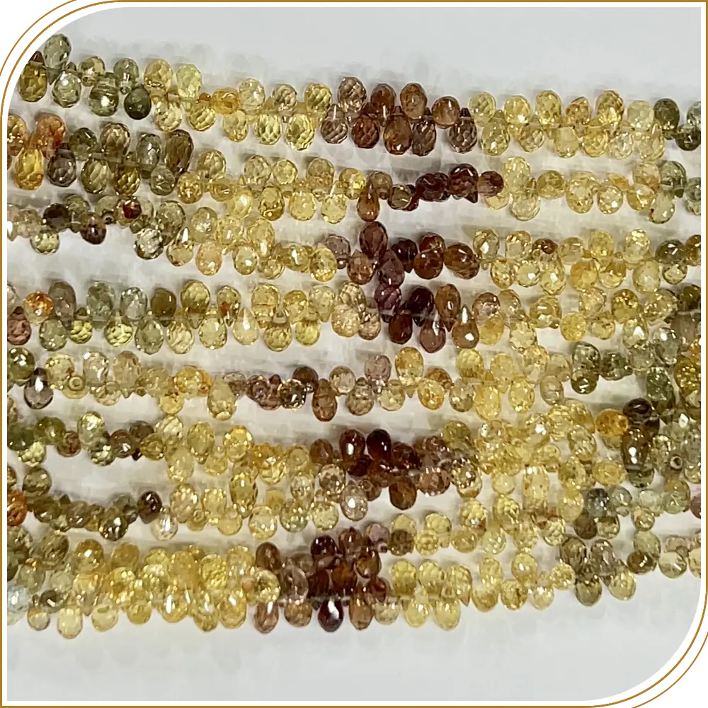 Natural Zirconia From the Earth Loose Gemstone Faceted Briolette Teardrops Size 4 to 5mm 8 Inches Strand