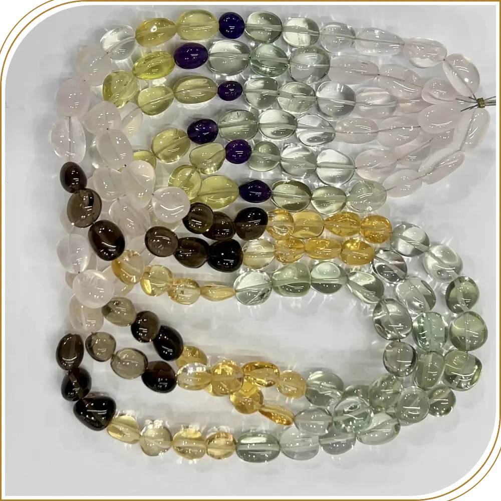 AAA High Quality Natural African Mix Multi Color Quartz Loose Gemstone Smooth Nuggets Beads 8 Inches Strand Size 12to 15mm Approx