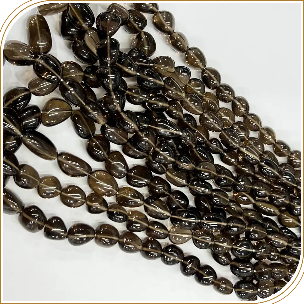 AAA High Quality Natural Smokey Quartz Loose Gemstone Smooth Nuggets Beads 8 Inches Strand Size 12to 15mm Approx