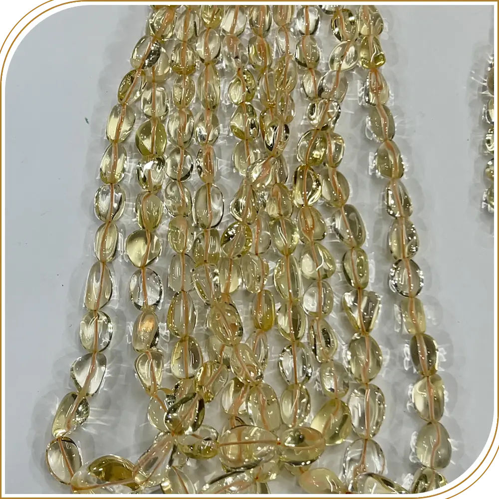 AAA High Quality Natural African Yellow Citrine Quartz Loose Gemstone Smooth Nuggets Beads 8 Inches Strand Size 12to 15mm Approx