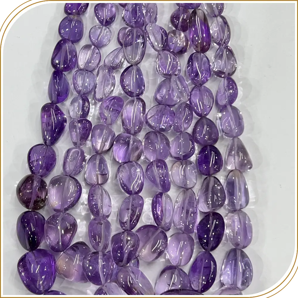 AAA High Quality Natural African Dark Pink  Amethyst Quartz Loose Gemstone Smooth Nuggets Beads 8 Inches Strand Size 12to 15mm Approx