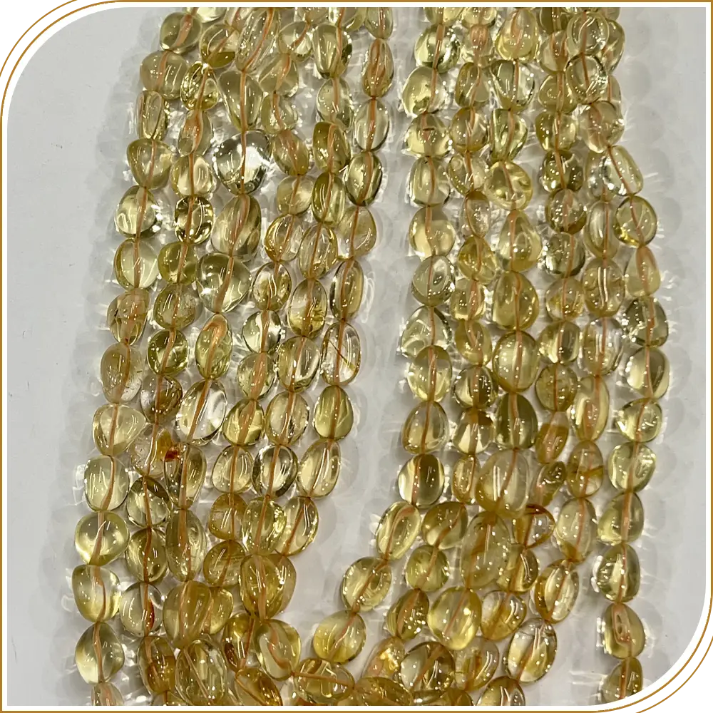 AAA High Quality Natural Yellow Citrine Quartz Loose Gemstone Smooth Nuggets Beads 8 Inches Strand Size 12to 15mm Approx