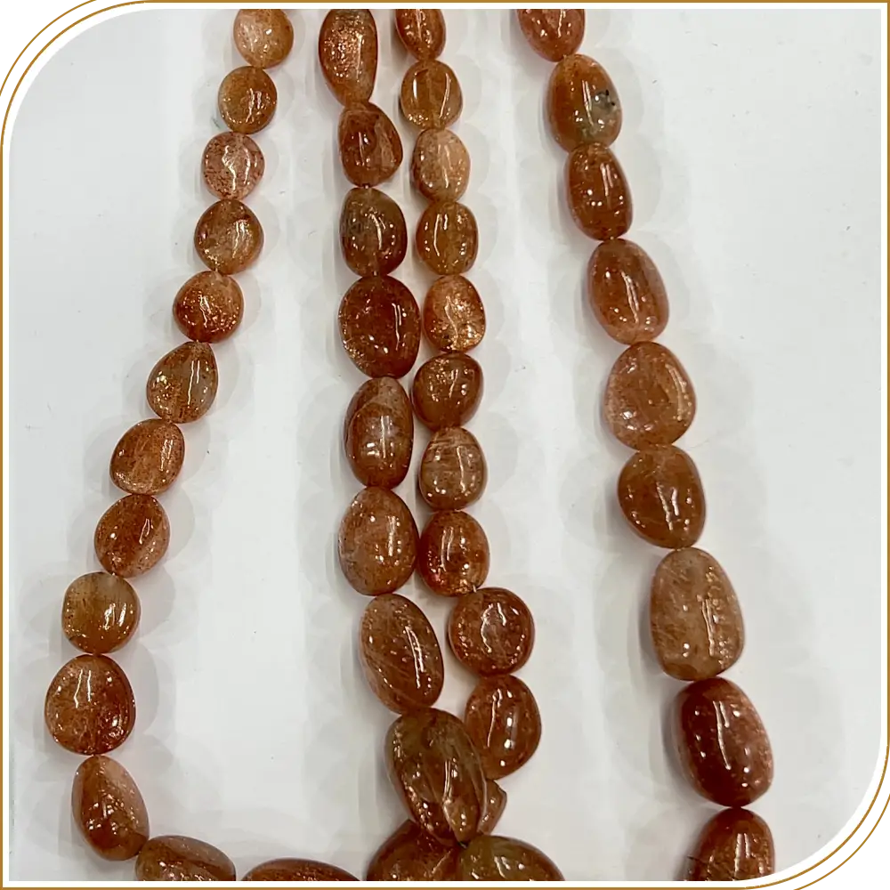 AAA High Quality Natural African Sun Stone Loose Gemstone Smooth Nuggets Beads 8 Inches Strand Size 12to 15mm Approx