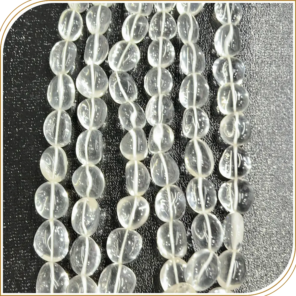AAA High Quality Natural African Crystal Quartz Loose Gemstone Smooth Nuggets Beads 8 Inches Strand Size 12to 15mm Approx