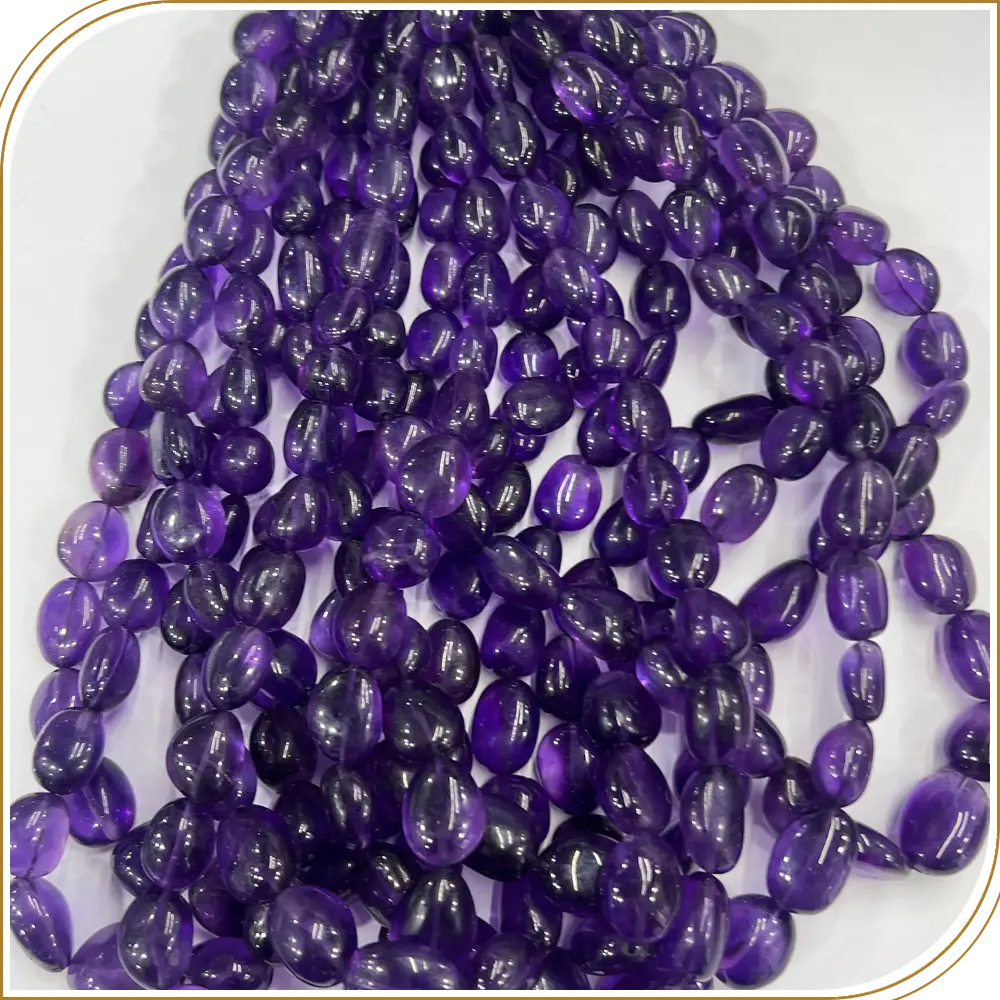 AAA High Quality Natural African Purple Amethyst Quartz Loose Gemstone Smooth Nuggets Beads 8 Inches Strand Size 12 to 15mm Approx