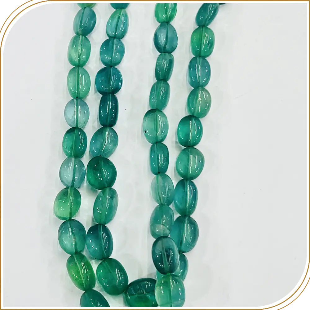 AAA High Quality Natural Green Fluorite Loose Gemstone Smooth Nuggets Beads 8 Inches Strand Size 8to 10mm Approx