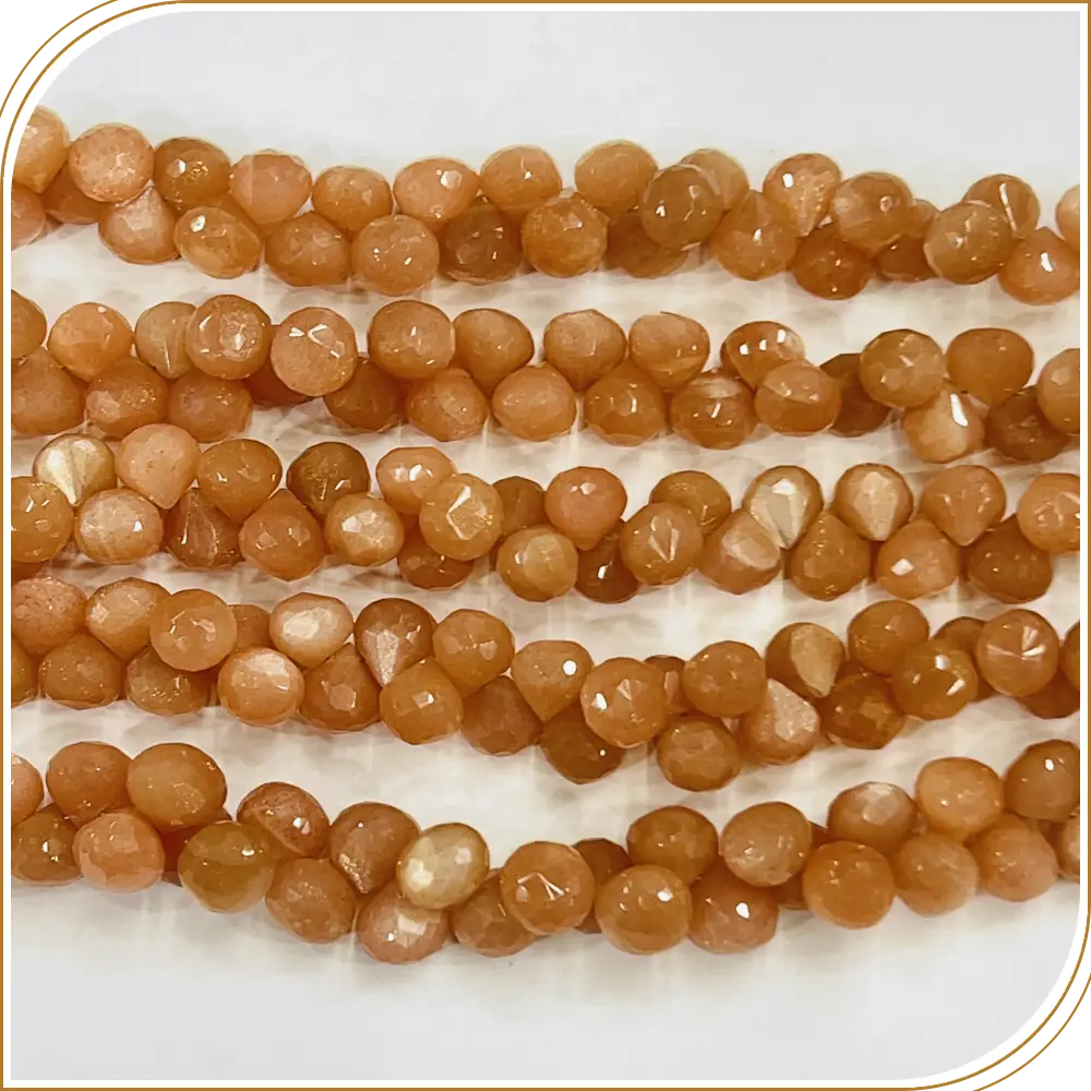 AAA High Quality Natural Pink Amazonite Gemstone Faceted Briolette Onion Drops Beads 8 Inches Strand Size 5 to 6mm Approx
