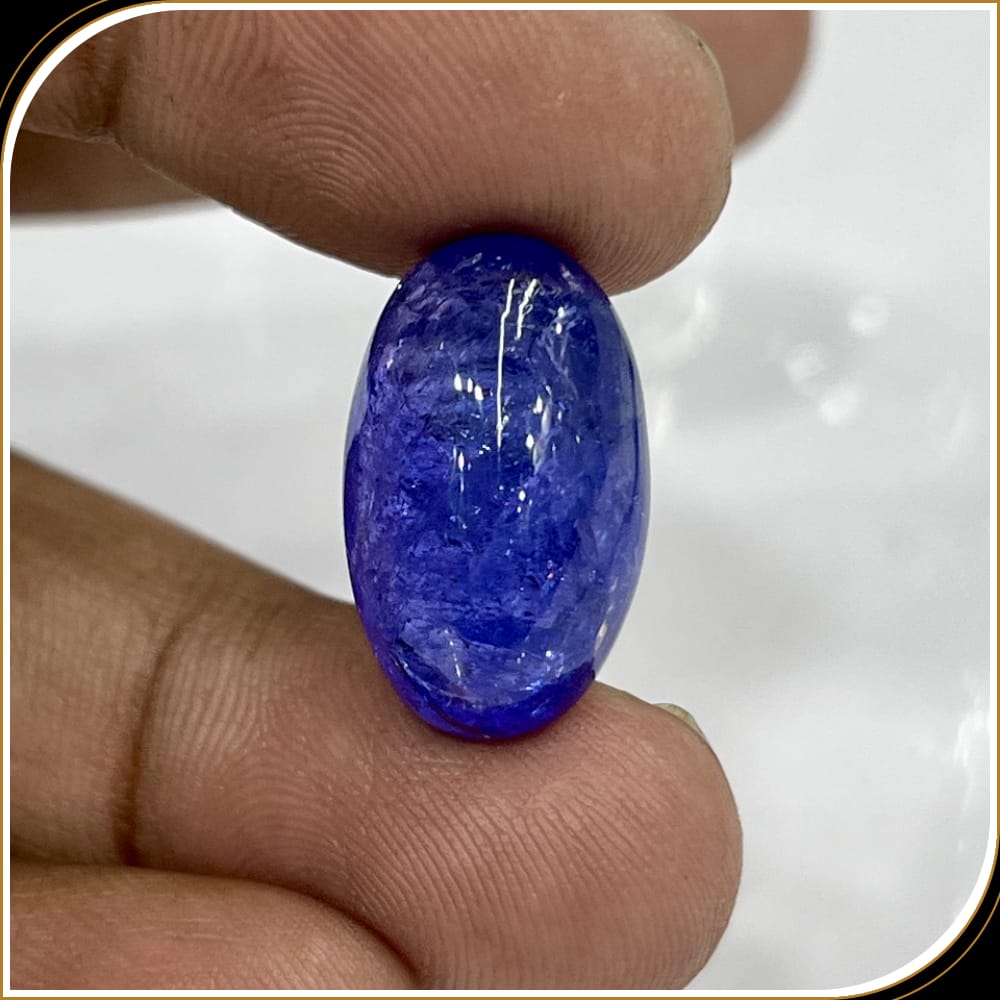 Tanzanite loose gemstone cabochon oval shape Weight - 21.55ct size - 22x13x10mm