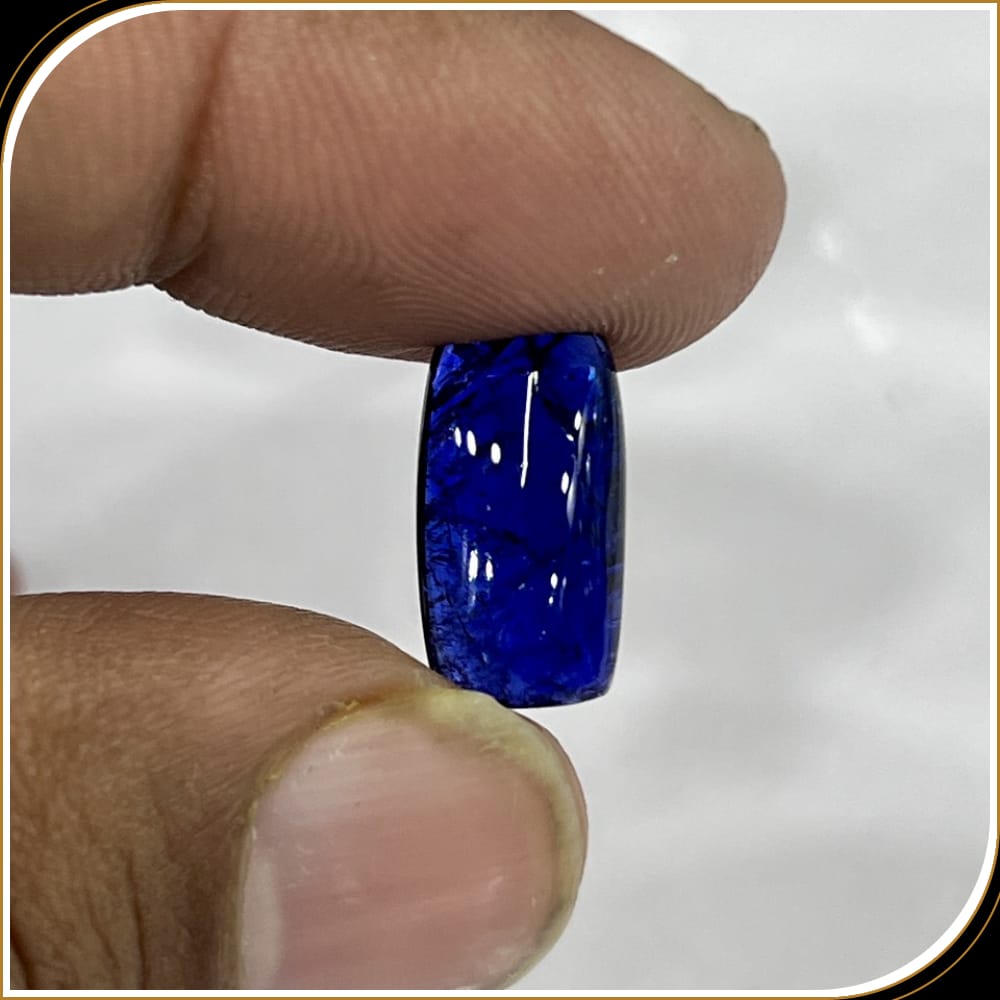 Tanzanite Loose Gemstone Cabochon Rectangle Shape Weight - 5.23ct Size - 15x8x4mm