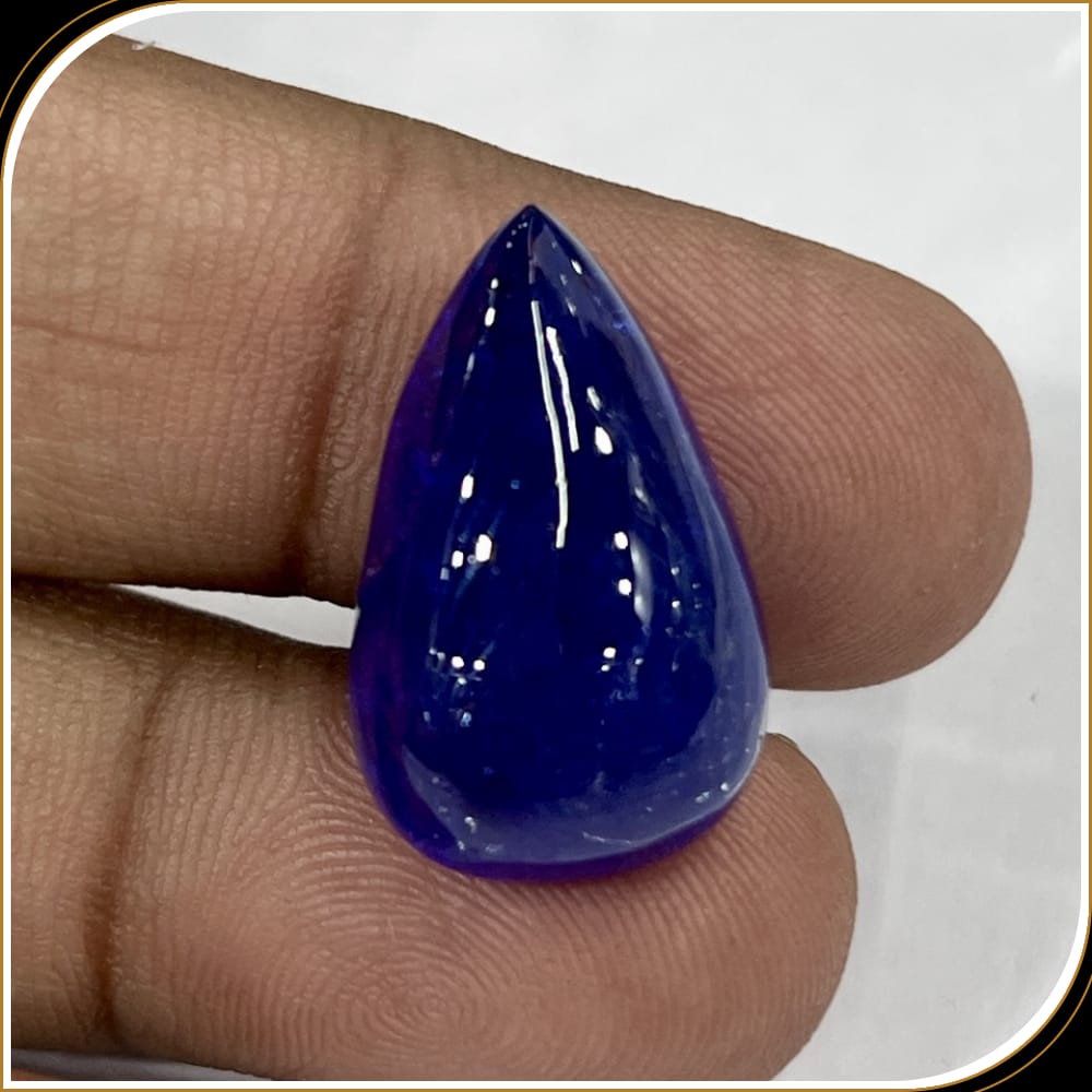Tanzanite Loose Gemstone Cabochon Pear Shape Weight - 26.55ct Size - 23x15x9mm