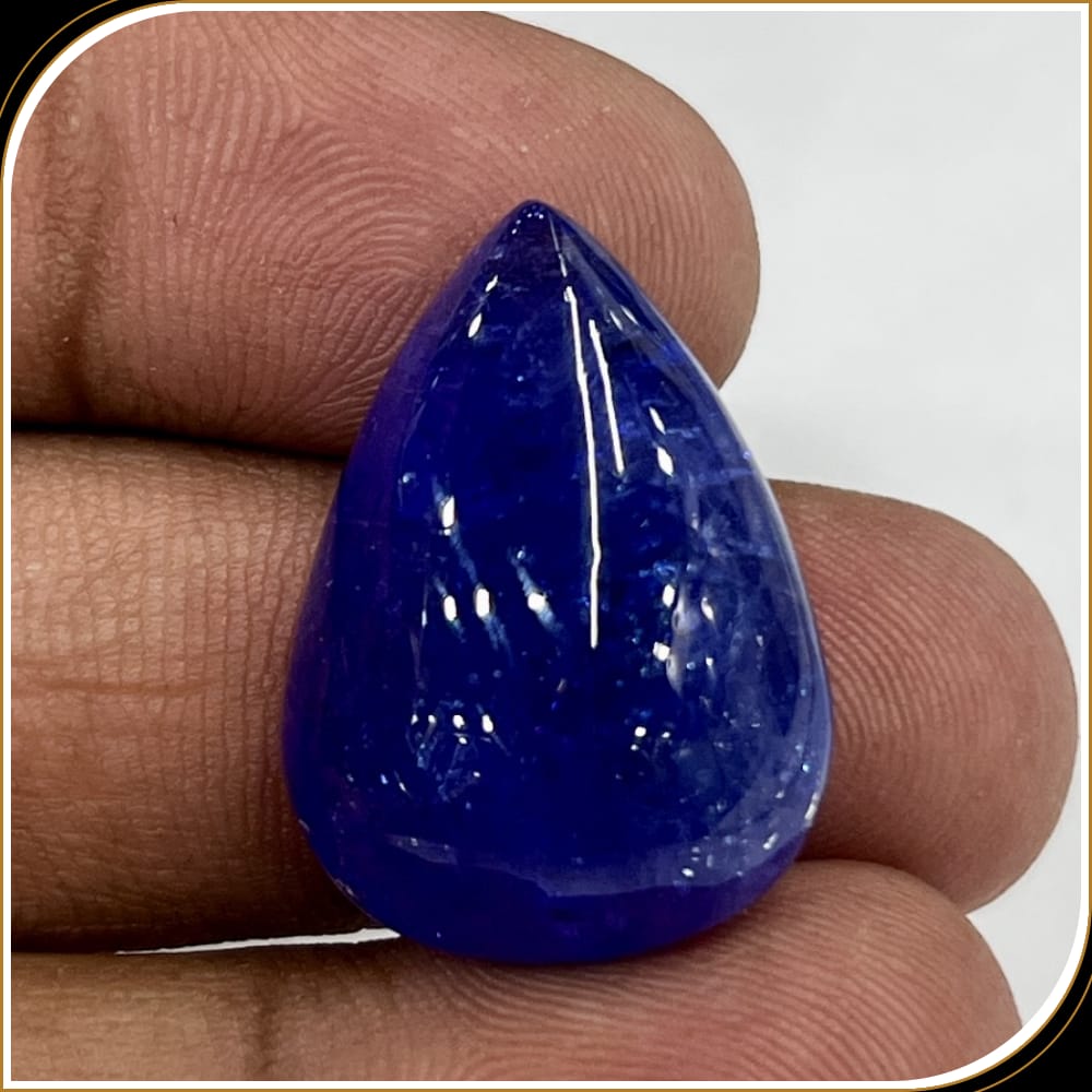 Tanzanite Loose Gemstone Cabochon Pear Shape Weight - 41.70ct Size - 27x19x10mm