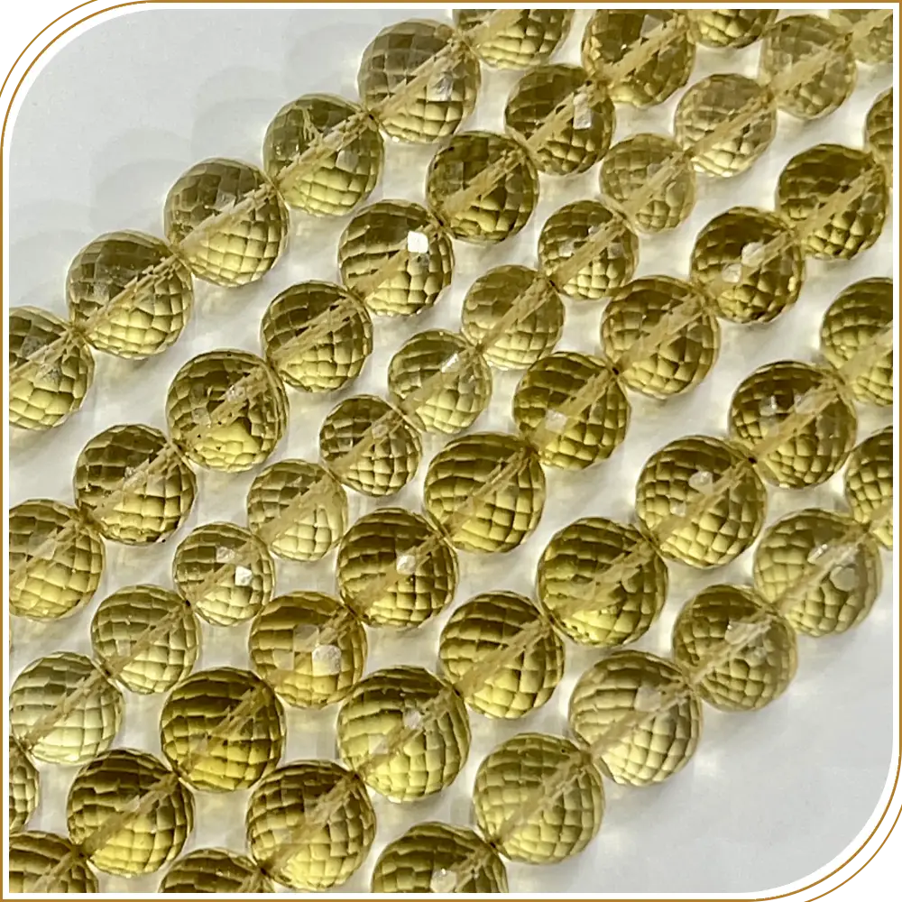 AAA High Quality Natural Honey Beer Quartz Faceted Round Ball Shape Beads 7mm Approx 8 Inches Strand