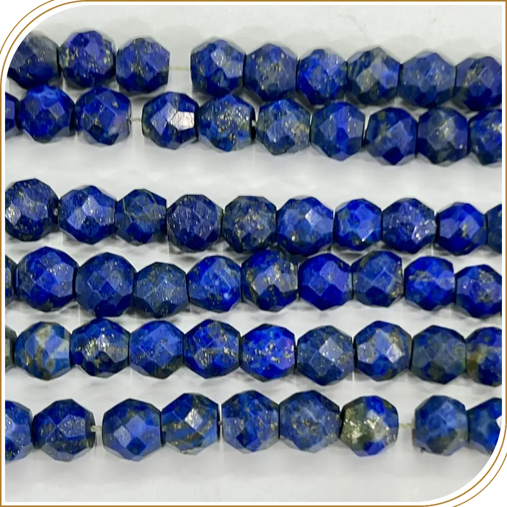 AAA High Quality Natural Deep Blue Lapis-lazuli Faceted Round Ball Shape Beads Size 8-9mm Approx 14 Inches Strand