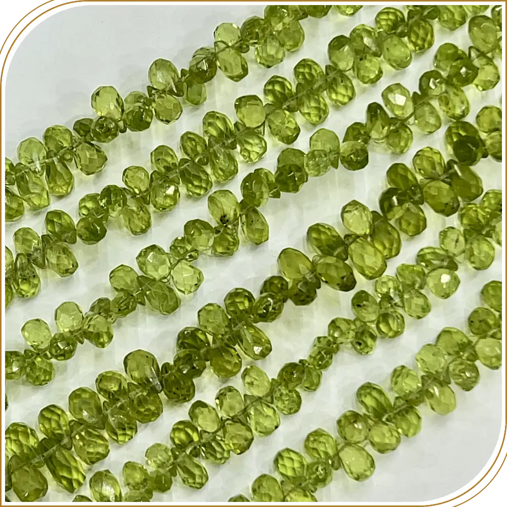 AAA High Quality Natural Green Peridot Gemstone Smooth Briolette Teardrops Shape Beads Size 4x6mm 5x7mm Approx 8inches Strand