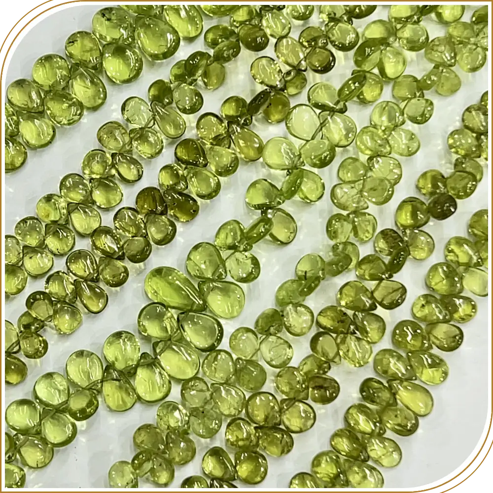 AAA High Quality Natural Green Peridot Gemstone Smooth Briolette Peardrops Shape Beads Size 4x6mm 5x7mm Approx 8inches Strand