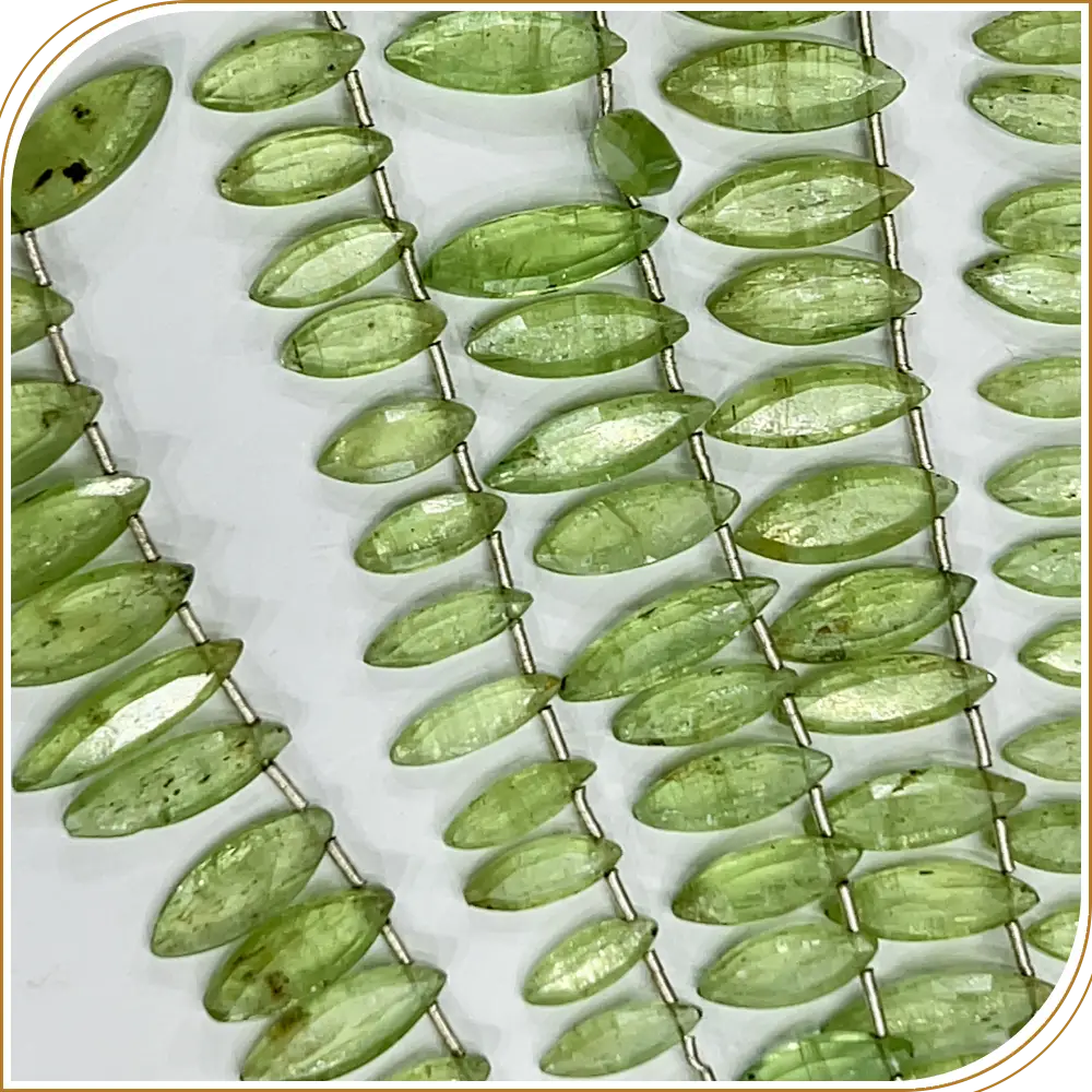 AAA High Quality Natural Mint Green Kyanite Smooth Marquoise Shape Briolette Beads 6x8mm to 8x10mm Approx 9 Inches Strand