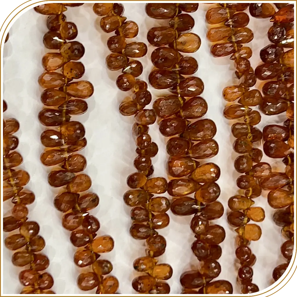 AAA High Quality Natural Orange Kyanite Faceted Briolette Teardrops Shape Beads 4x6mm to 5x7mm Approx 8 Inches Strand