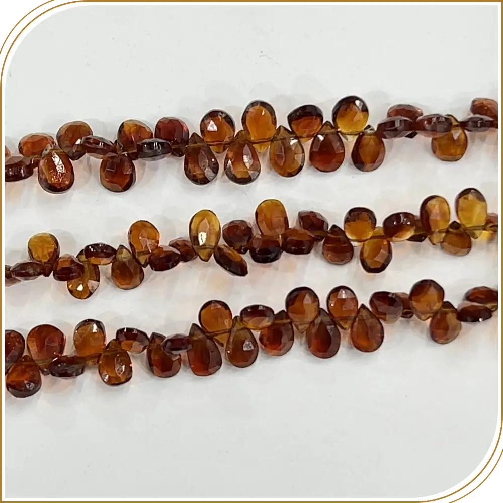 AAA High Quality Natural Citrine Quartz Brandy Color Faceted Briolette Peardrops Shape Beads 3x5mm Approx 8 Inches Strand