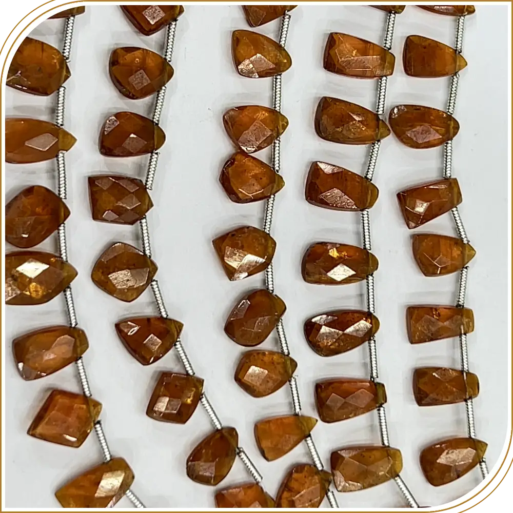 AAA High Quality Natural Orange Kyanite Fancy Shape Briolette Beads 6x8mm to 8x10mm Approx 9 Inches Strand