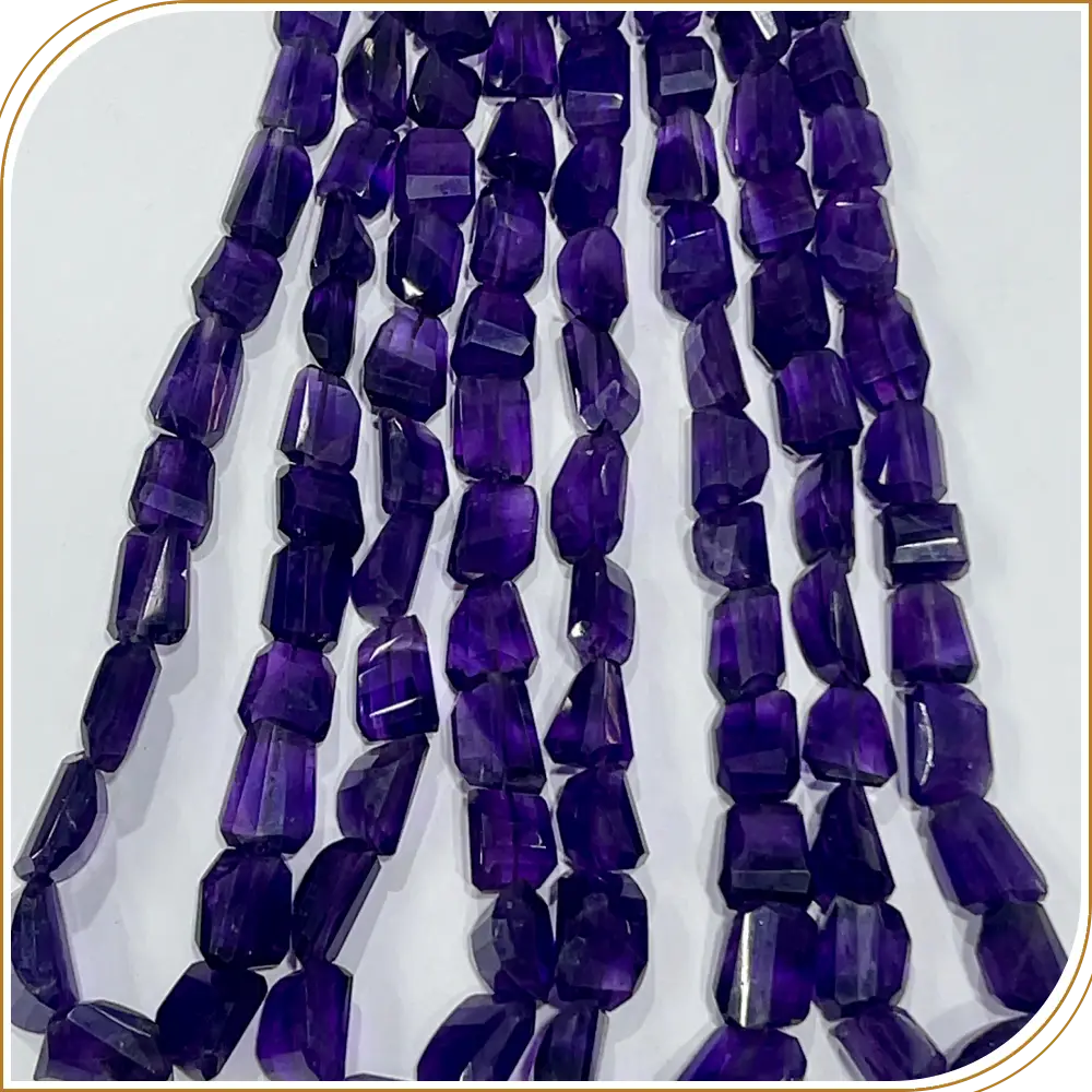 Gorgeous AAA High Quality Natural Dark Purple Amethyst Loose Gemstone Faceted Nuggets Shape Beads Size 8x10mm to 10x15mm Approx. 14 Inches Strand