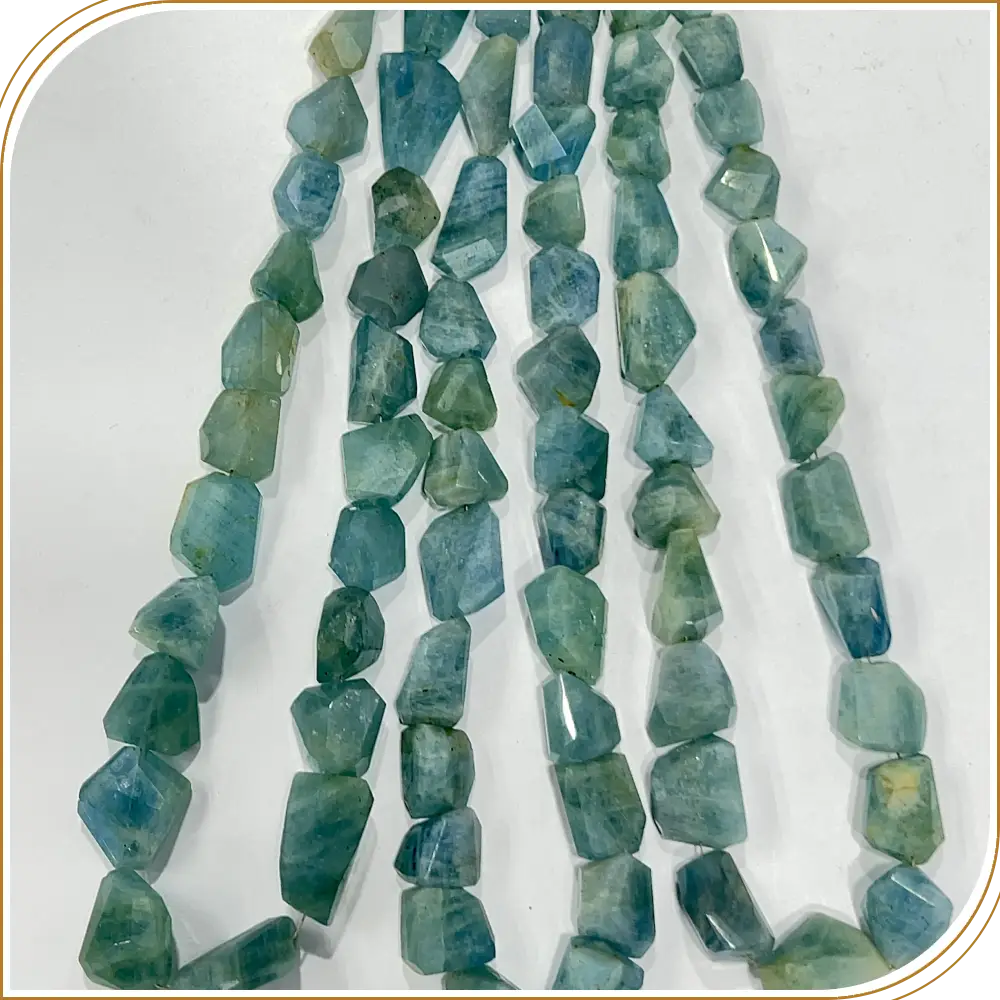Exquisite AAA High Quality Natural Aquamarine Loose Gemstone Faceted Nuggets Shape Beads Size 8x8mm to 11x20mm Approx. 14 Inches