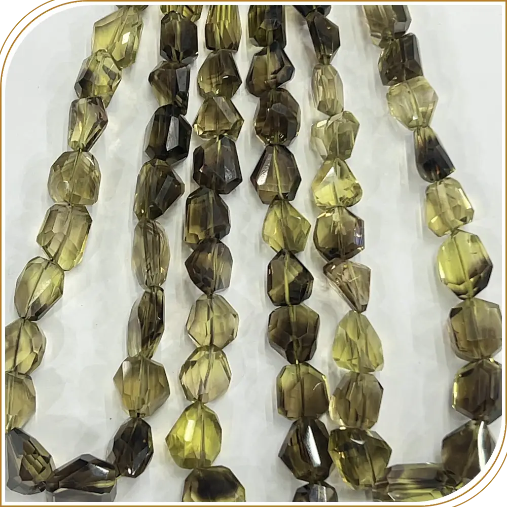 Bright AAA High Quality Natural Bio-lemon Quartz Loose Gemstone Faceted Nuggets Shape Beads Size 9x11mm to 14x17mm Approx. 14 Inches Strand