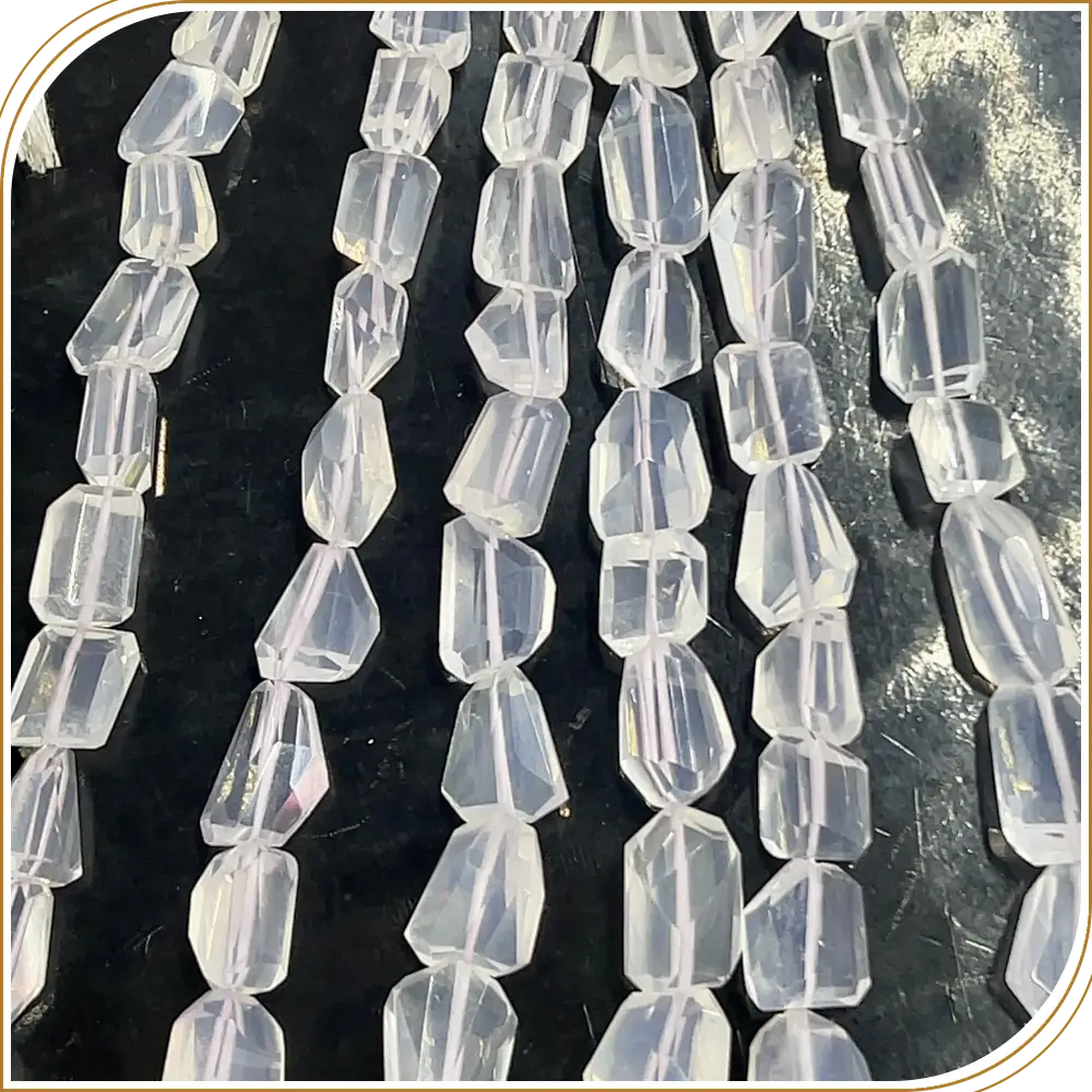 Dazzling AAA High Quality Natural Ice-quartz Loose Gemstone Faceted Nuggets Shape Beads Size 6x9mm to 12x19mm Approx. 14 Inches Strand