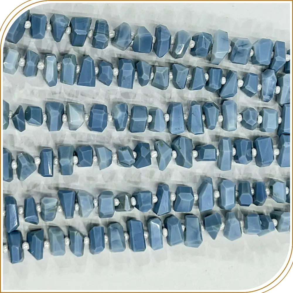 Delightful High Quality Natural Blue Opal Tiny Nuggets Loose Gemstone Beads Size 6-7mm Approx. 8 Inches Strand  Mysterious and Luminous With Beautiful Tones of Blue, Perfect for Creating Dreamy, Elegant Pieces