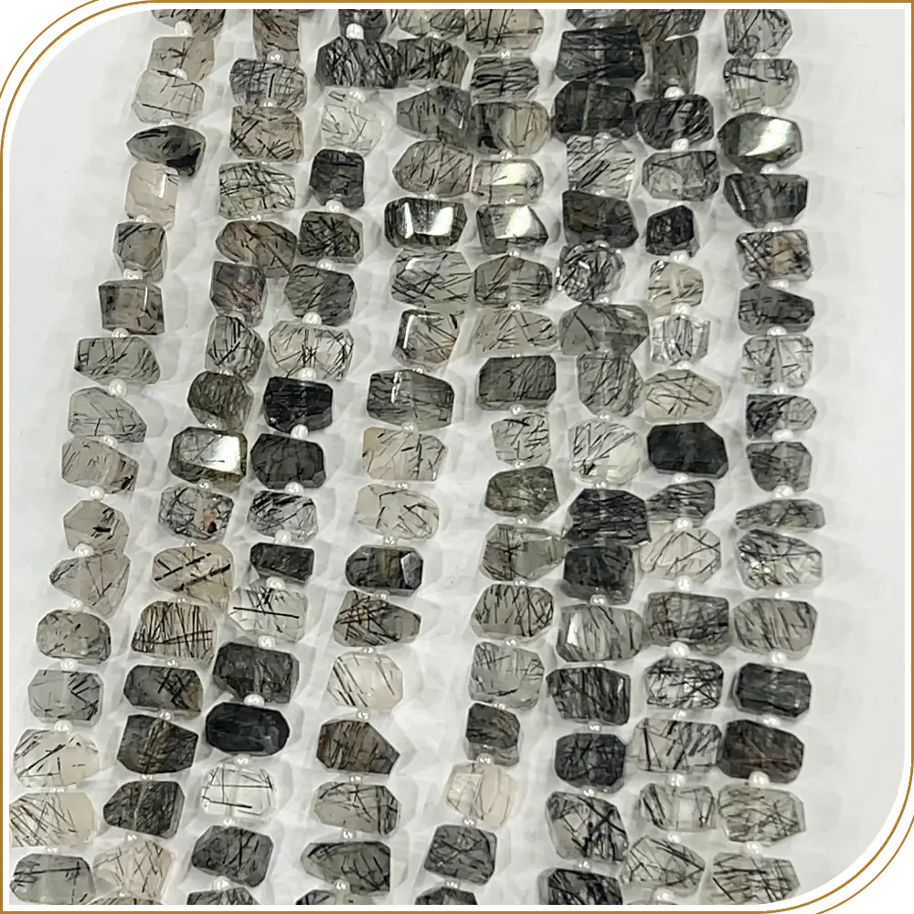 Gorgeous High Quality Natural Black Rutilated Quartz Tiny Nuggets Loose Gemstone Beads Add a Hint of Elegance With These Shimmering, Mysterious Rutilated Beads Size 6-7mm Approx. 8 Inches Strand