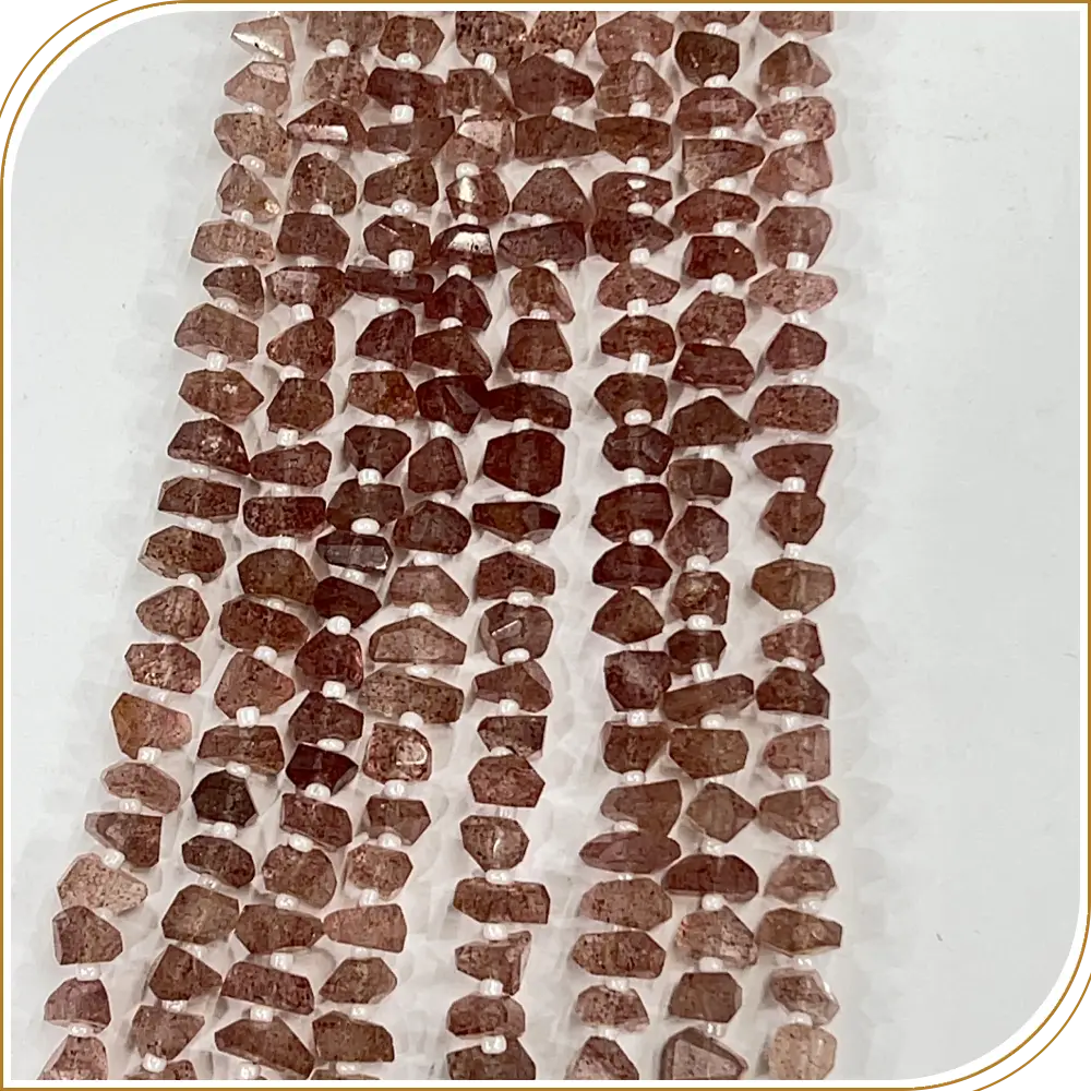 Stunning High Quality Natural Pink Strawberry Quartz Tiny Nuggets Loose Gemstone Beads Size  - a Beautiful Touch of Soft Pink, Perfect for Unique Jewellery - 6-7mm Approx. 8 Inches Strand