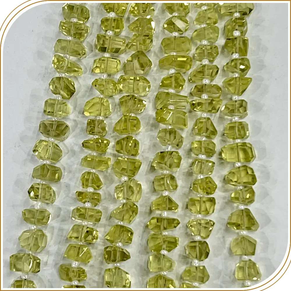 Radiant High Quality Natural Yellow Lemon Quartz Tiny Nuggets Loose Gemstone Beads, Filled With Joyful And Vibrant Energy, Size - 6-7mm Approx. 8 Inches Strand