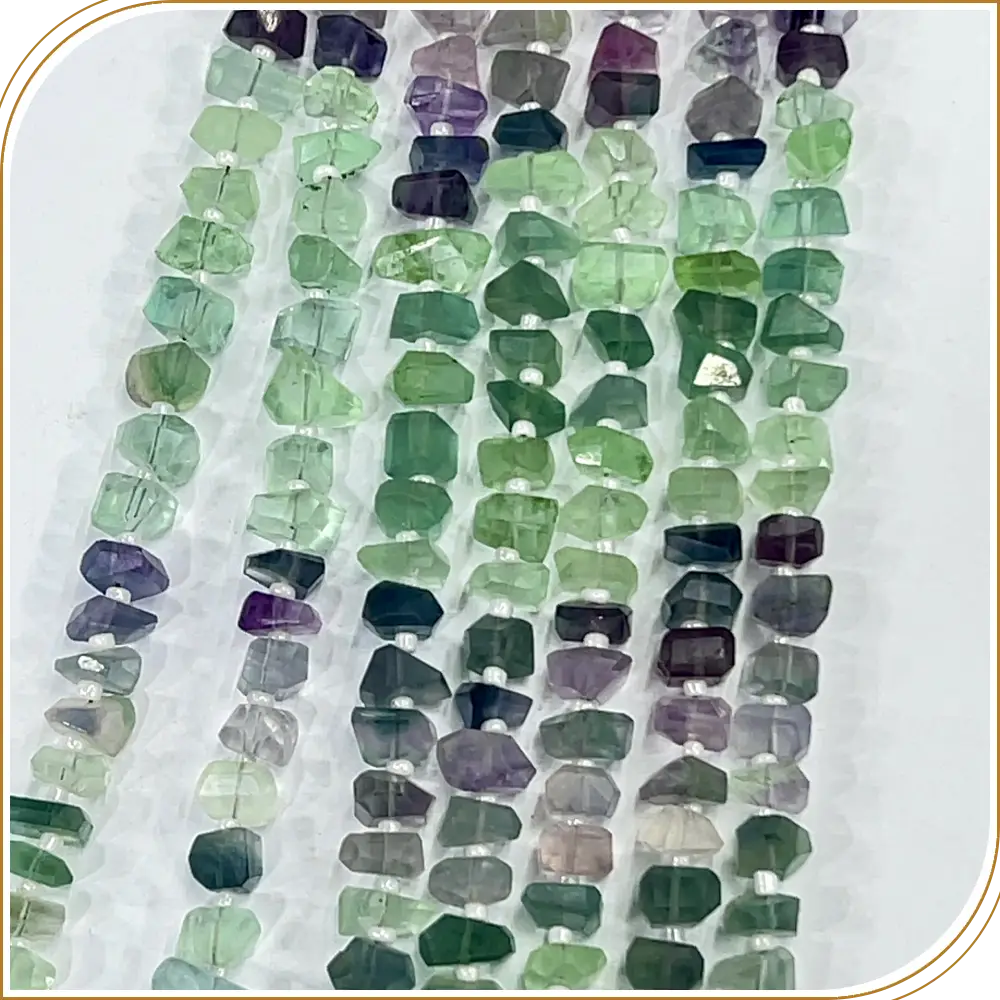 Mesmerizing High Quality Natural Multi Fluorite Tiny Nuggets Loose Gemstone Beads, Offering A Beautiful Range Of Colours, Size - 6-7mm Approx. 8 Inches Strand