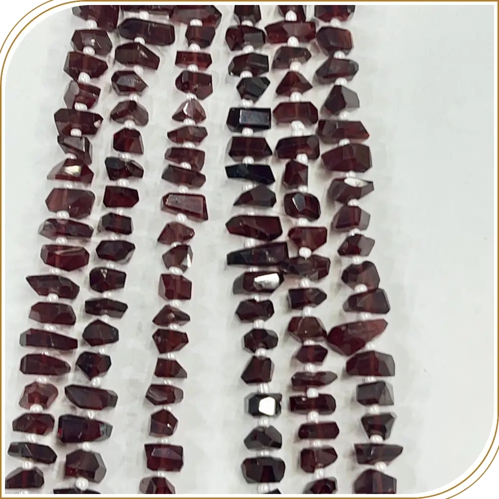 Rich High Quality Natural Red Garnet Tiny Nuggets Loose Gemstone Beads, Adding A Touch Of Elegance And Depth, Size - 6-7mm Approx. 8 Inches Strand