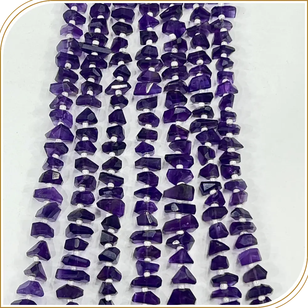 Exquisite High Quality Natural Purple Amethyst Tiny Nuggets Loose Gemstone Beads, Featuring A Calming And Regal Hue, Size - 6-7mm Approx. 8 Inches Strand