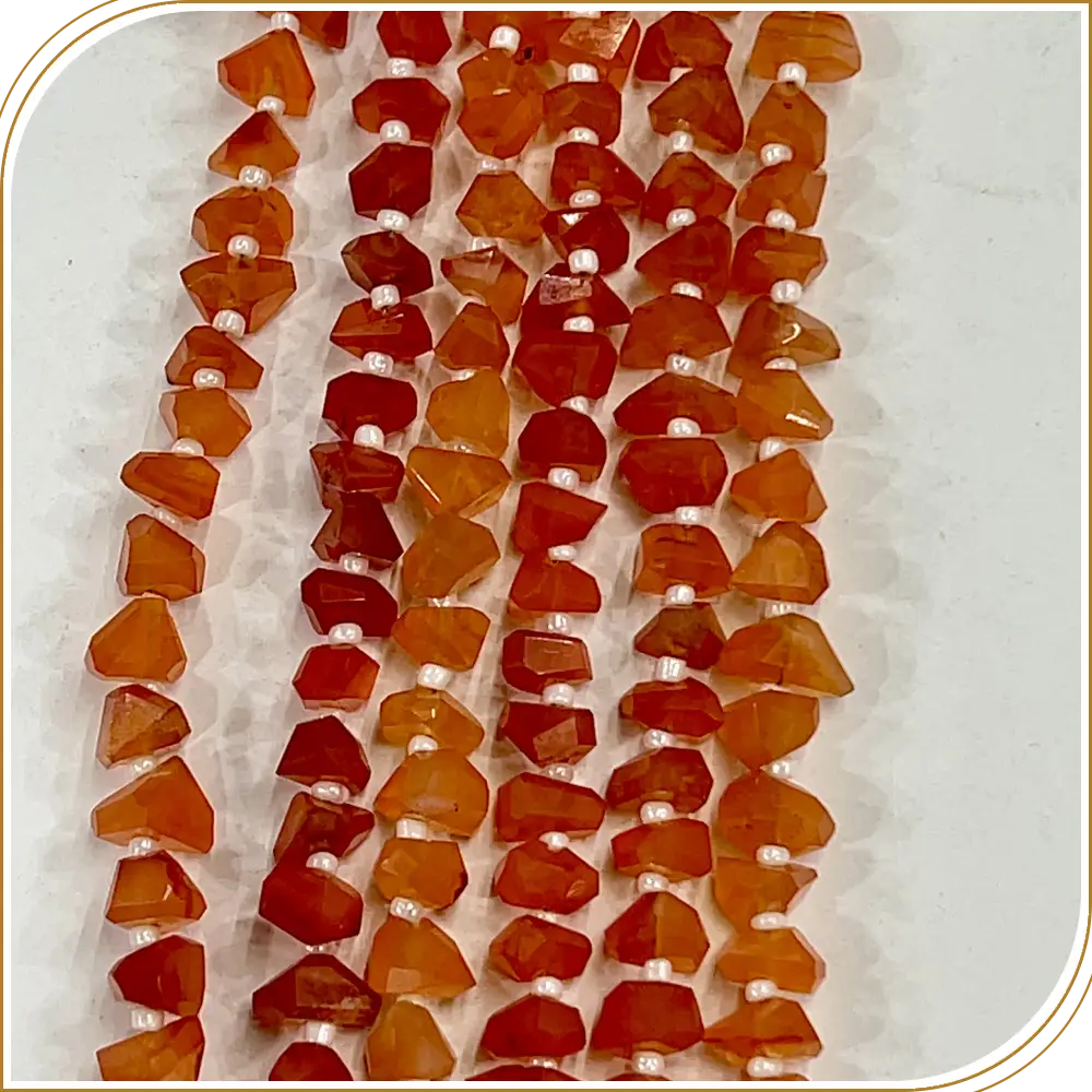 Vibrant High Quality Natural Red Carnelian Tiny Nuggets Loose Gemstone Beads, Perfect For Adding Fiery Energy And Passion, Size - 6-7mm Approx. 8 Inches Strand