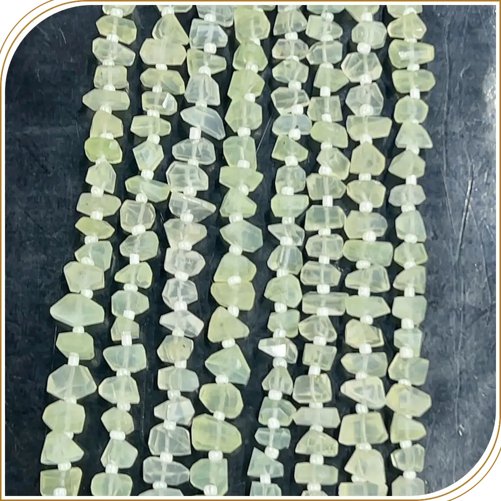 Gorgeous High Quality Natural Yellow Prehnite Tiny Nuggets Loose Gemstone Beads, Radiating A Soft, Serene Glow, Size - 6-7mm Approx. 8 Inches Strand