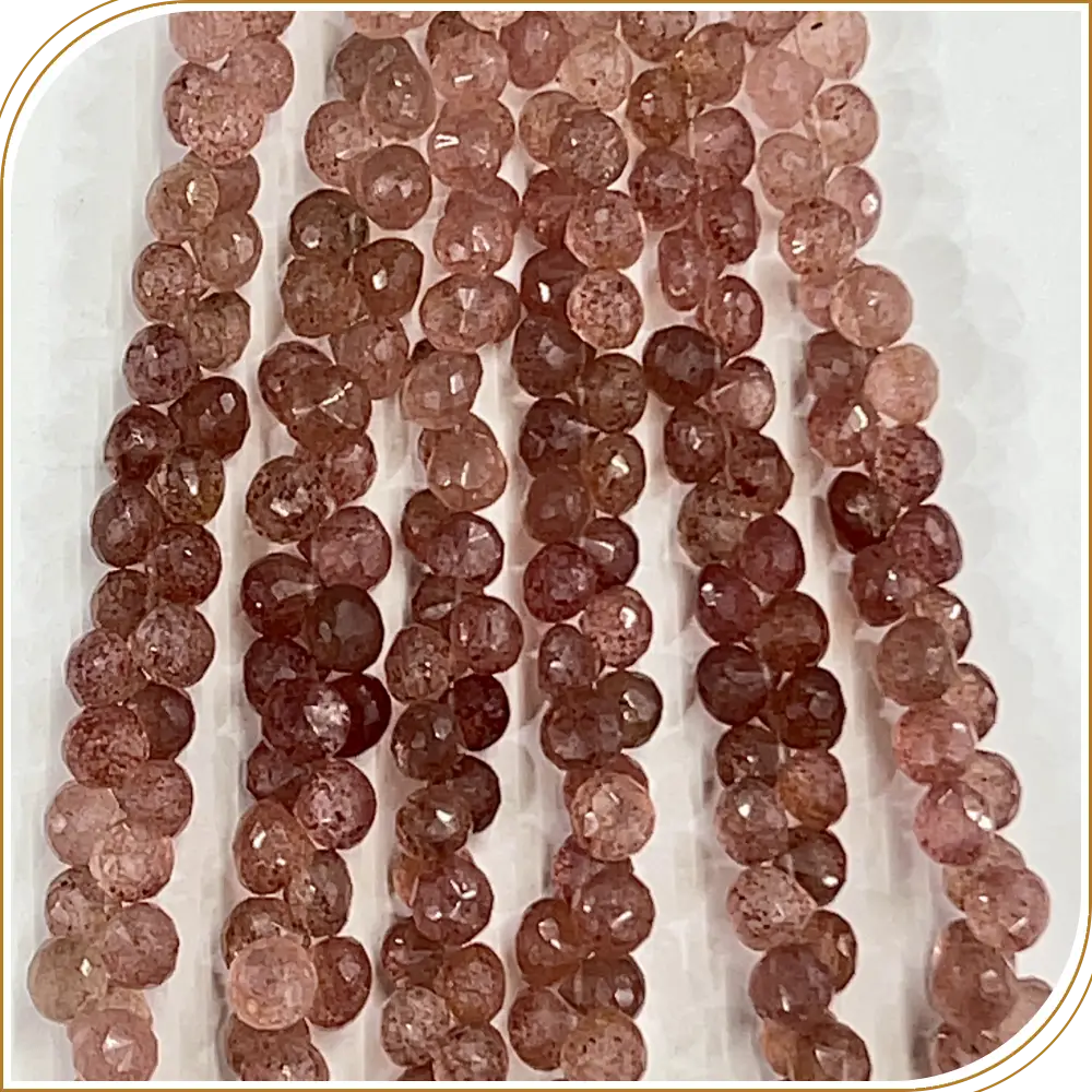 Gorgeous Natural Pink Strawberry Quartz Shaded Gemstone Loose Faceted Onion Drops Shape Beads, Delicate 6 to 7mm, 8 Inches Strand - Perfect for Dreamy Jewellery Creations