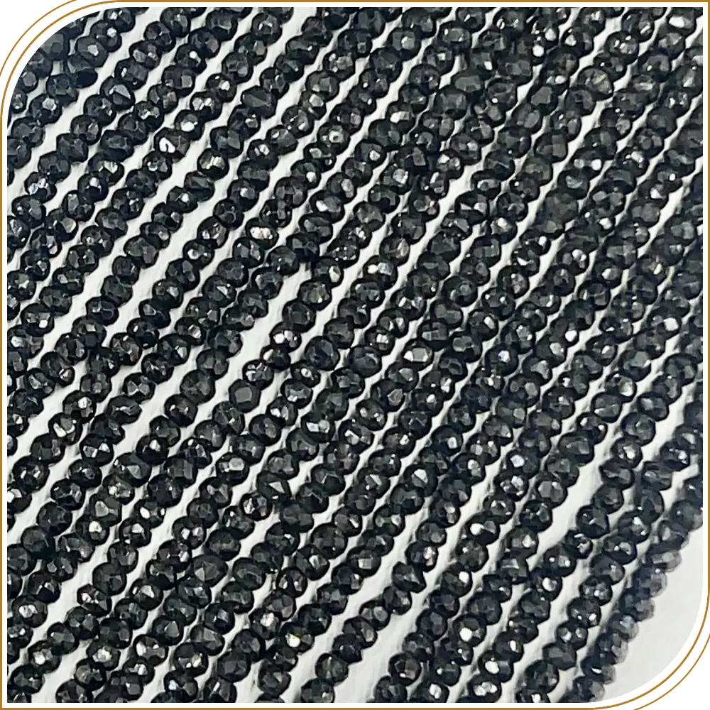 AAA Natural Black Spinal Loose Gemstone Faceted Rondelle Beads – Mysterious 4mm Beads for Bold and Edgy Designs – 14 Inches Strand