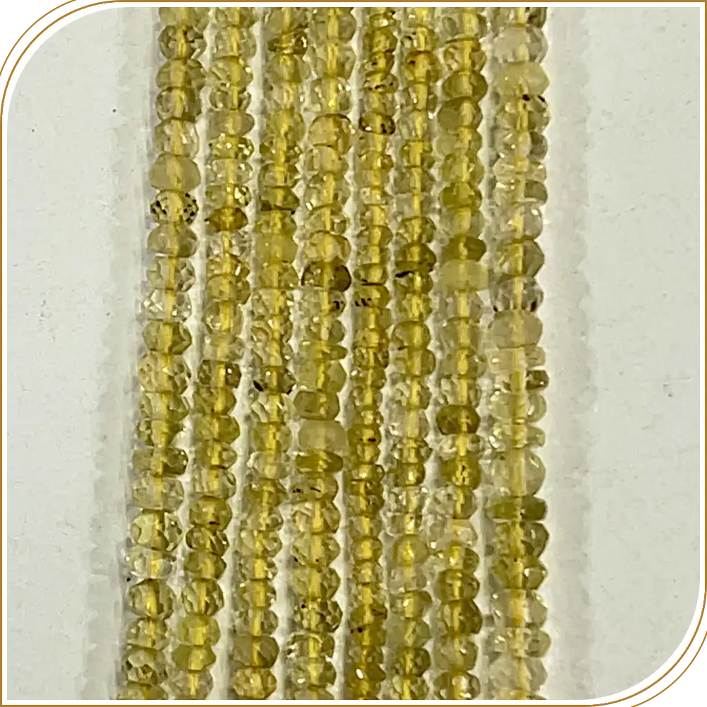 AAA Natural Lemon Quartz Loose Gemstone Faceted Rondelle Beads – Bright 4mm Beads for Lively Creations – 14 Inches Strand
