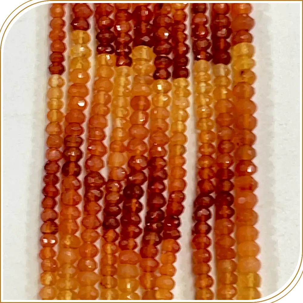 AAA Natural Shaded Red Carnelian Loose Gemstone Faceted Rondelle Beads – Bold 5mm Beads for Vibrant Jewellery – 14 Inches Strand