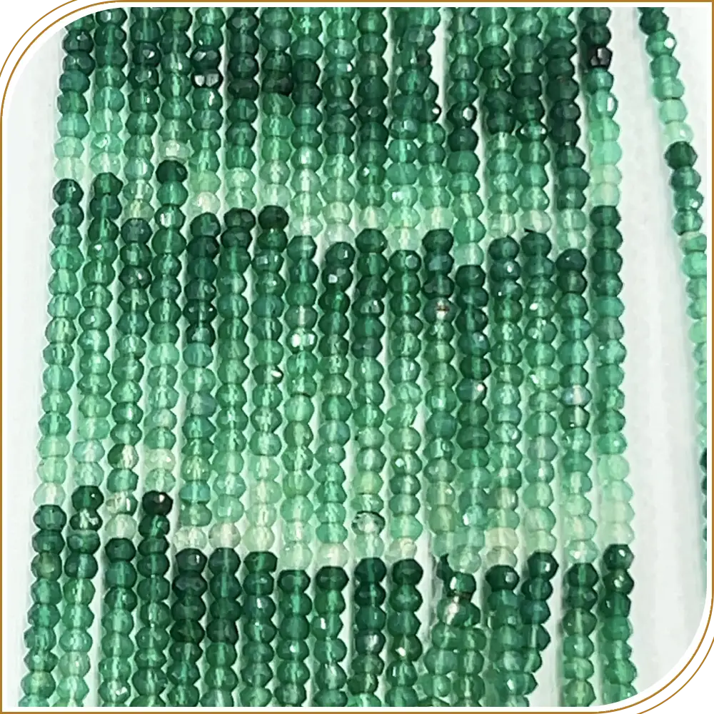 AAA Natural Shaded Green Onyx Loose Gemstone Faceted Rondelle Beads – Fresh 5mm Beads for Elegant Green Jewellery – 14 Inches Strand
