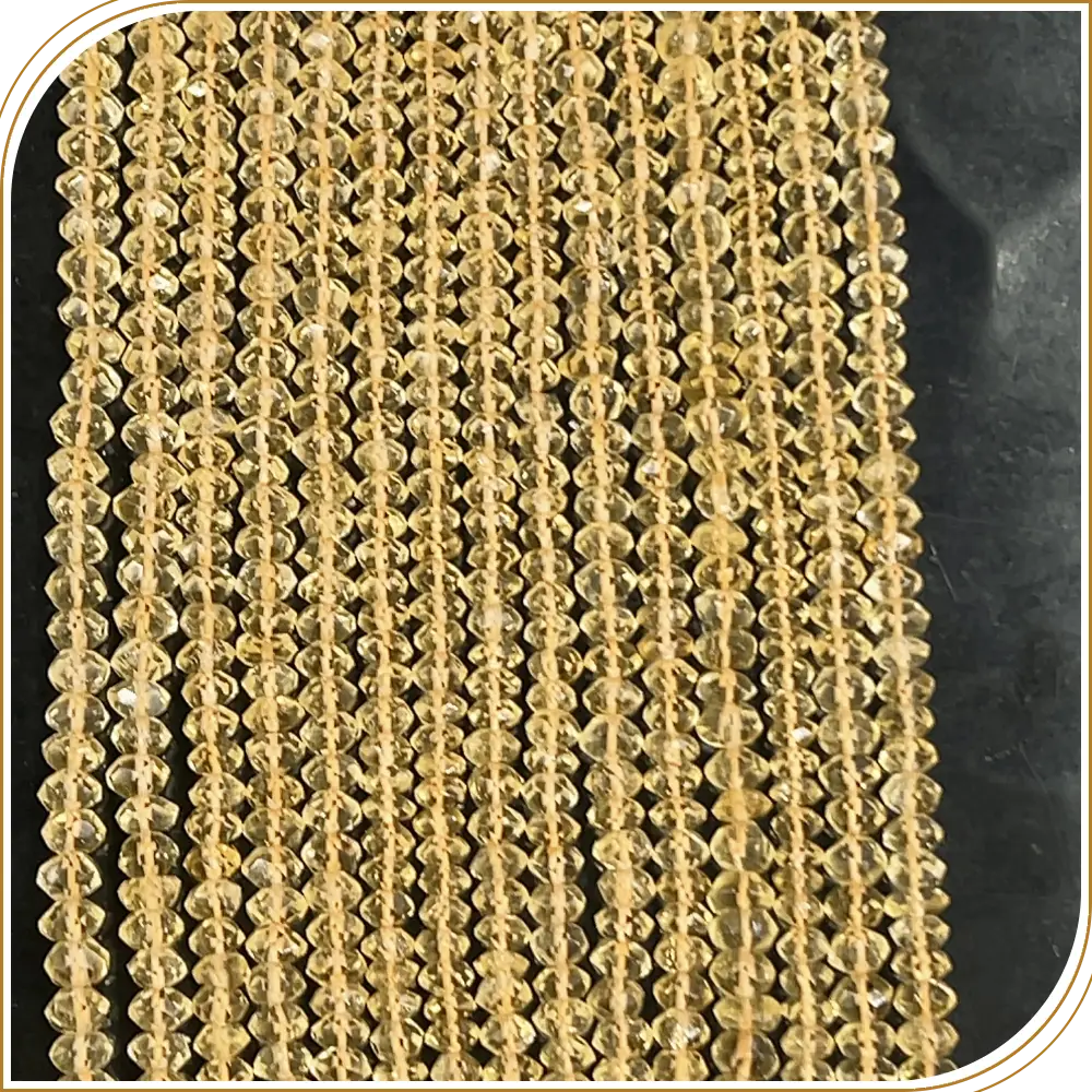 AAA Natural Brandy Citrine Quartz Loose Gemstone Faceted Rondelle Beads – Rich 5mm Beads for Luxurious Jewellery – 14 Inches Strand