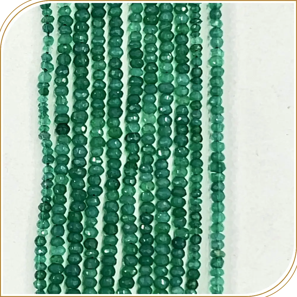 AAA Natural Green Onyx Loose Gemstone Faceted Rondelle Beads – Beautiful 3mm Beads for Calm, Sophisticated Designs – 14 Inches Strand