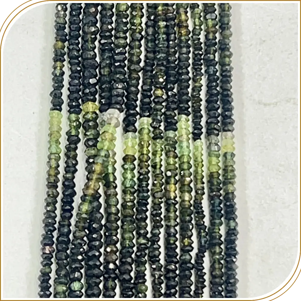 AAA Natural Chrom Diopside Loose Gemstone Faceted Rondelle Beads – Vibrant Green 3mm Beads for Bold Designs – 14 Inches Strand