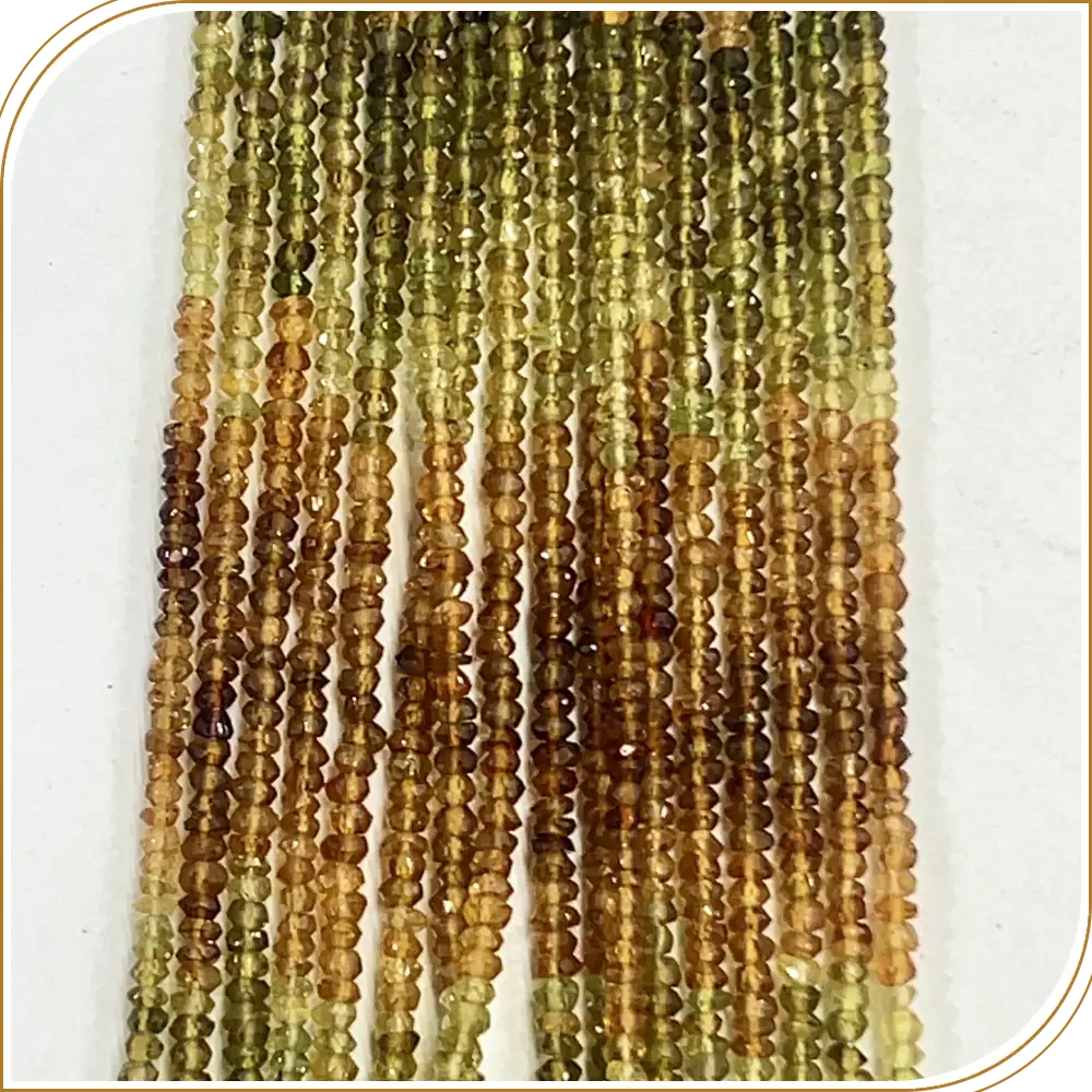 AAA Natural Petrol Tourmaline Loose Gemstone Faceted Rondelle Beads – Unique 3mm Beads with a Stunning Shine – 14 Inches Strand